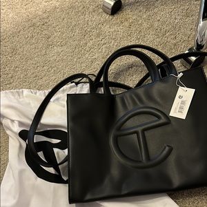 telfar black medium shopping bag
